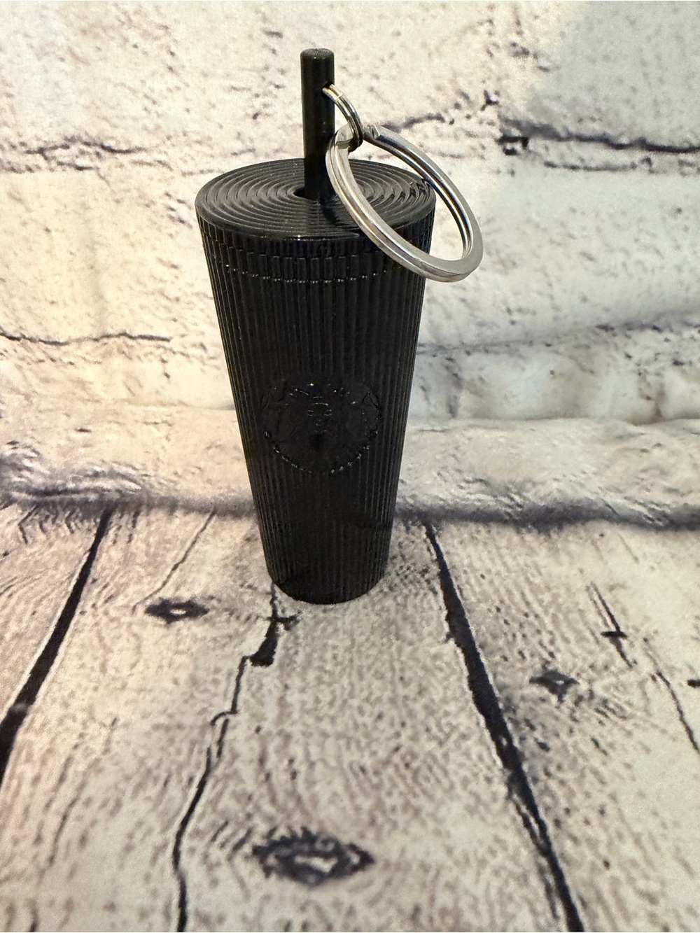 Starbucks Black Textured Tumbler Keychain
